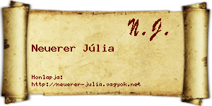 Neuerer Júlia névjegykártya